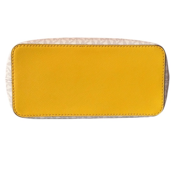 MICHAEL KORS Jet Set Travel Small Top Zip Tote Crossbody Bag White Yellow NEW - Picture 5 of 5